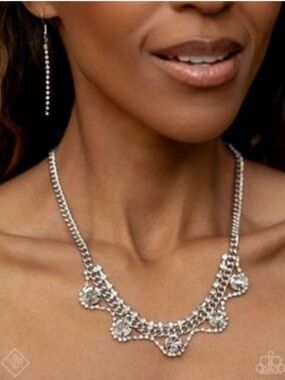 Never Enough Elegance  - White Necklace